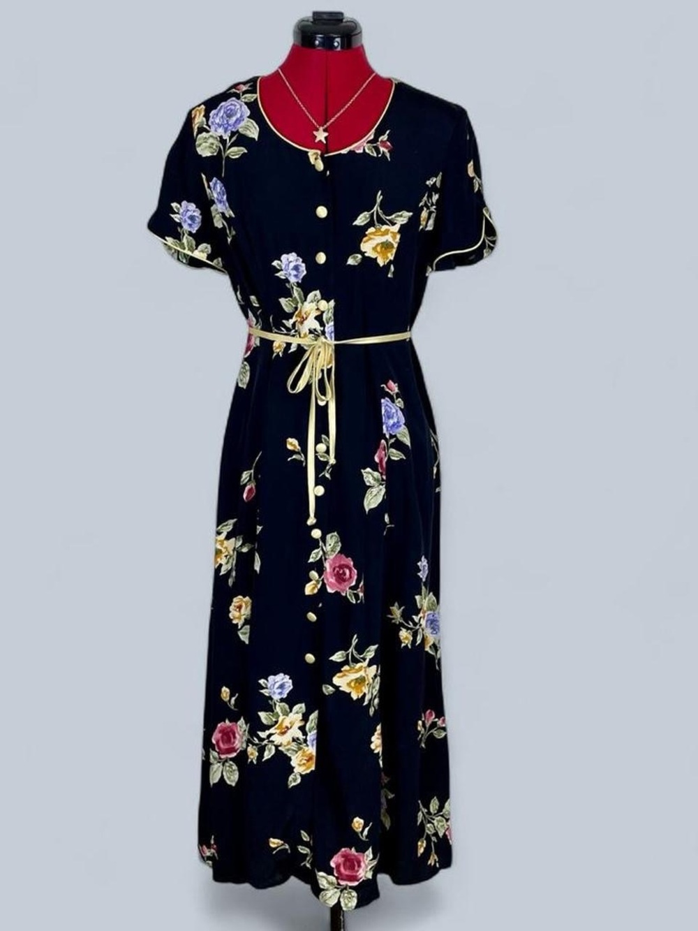 Vintage 90s Panache Floral Midi Maxi Dress